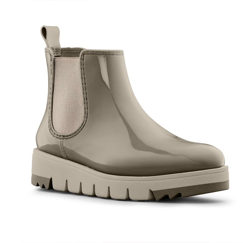 Cougar Women Storm Rain Boot Chelsea Wedge Size 10 Taupe
